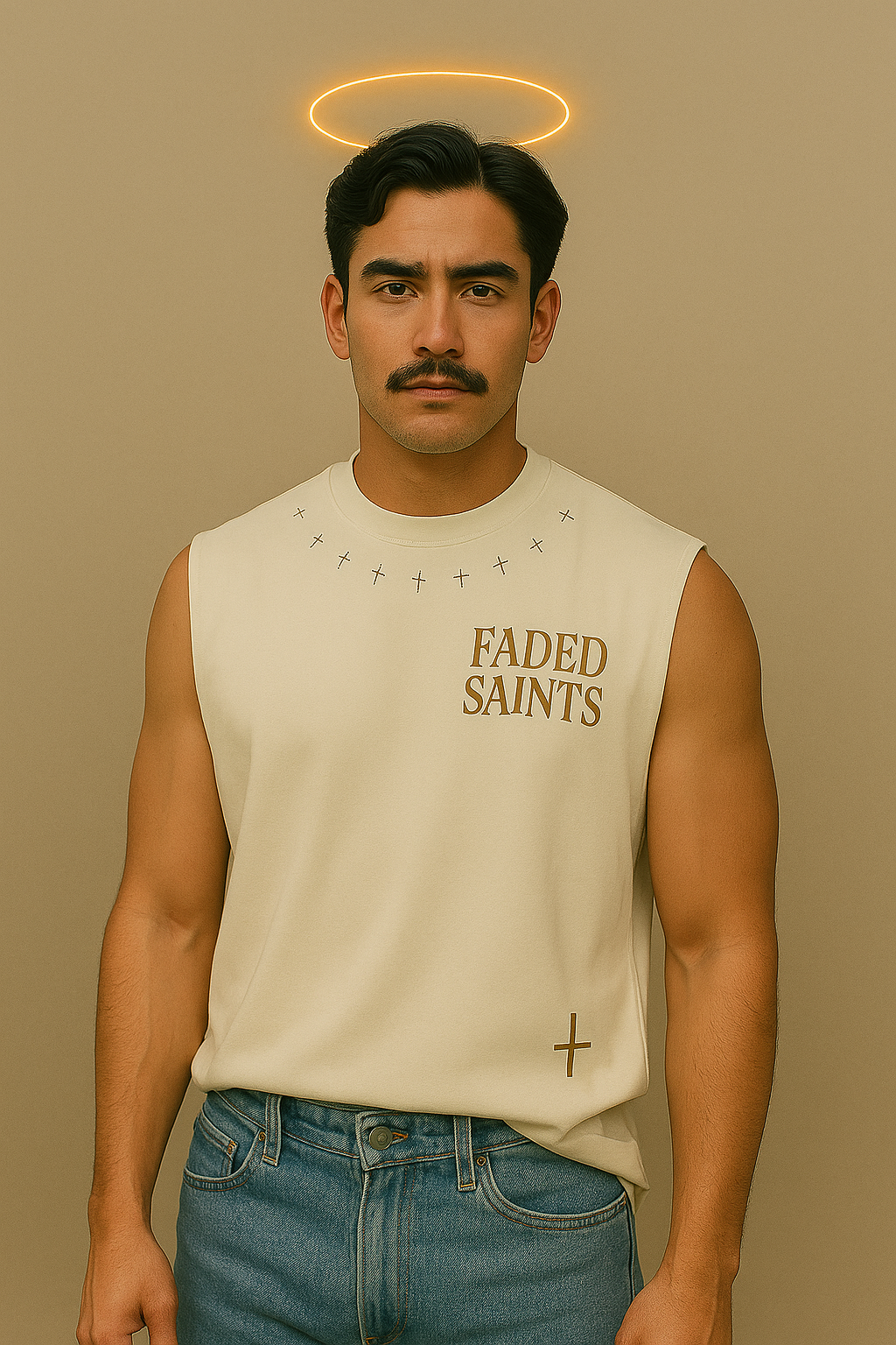 “Marked by Grace” Sleeveless Tee – Faded Saints Presale